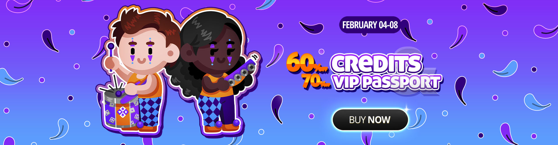 ? High-energy deals: 60% off credits and 70% on vip pass!
